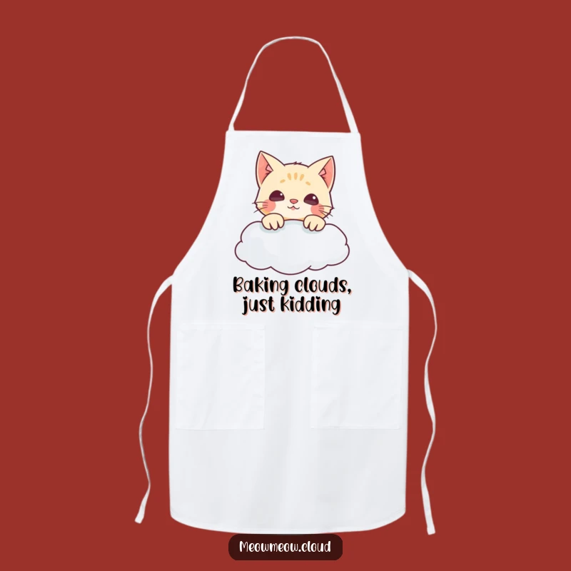 Funny Cat Cloud Apron - Cook Up Laughs in the Kitchen!