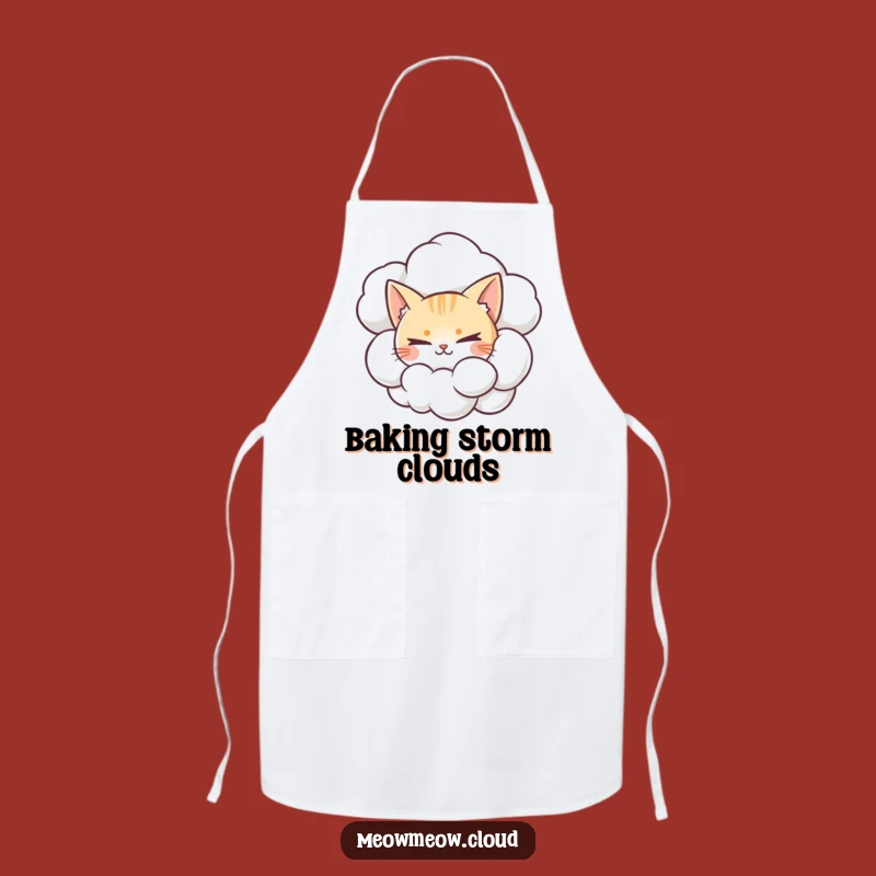 Funny Mischievous Cat Apron, Chef's Cumulonimbus Smock, Ideal Funny Gift