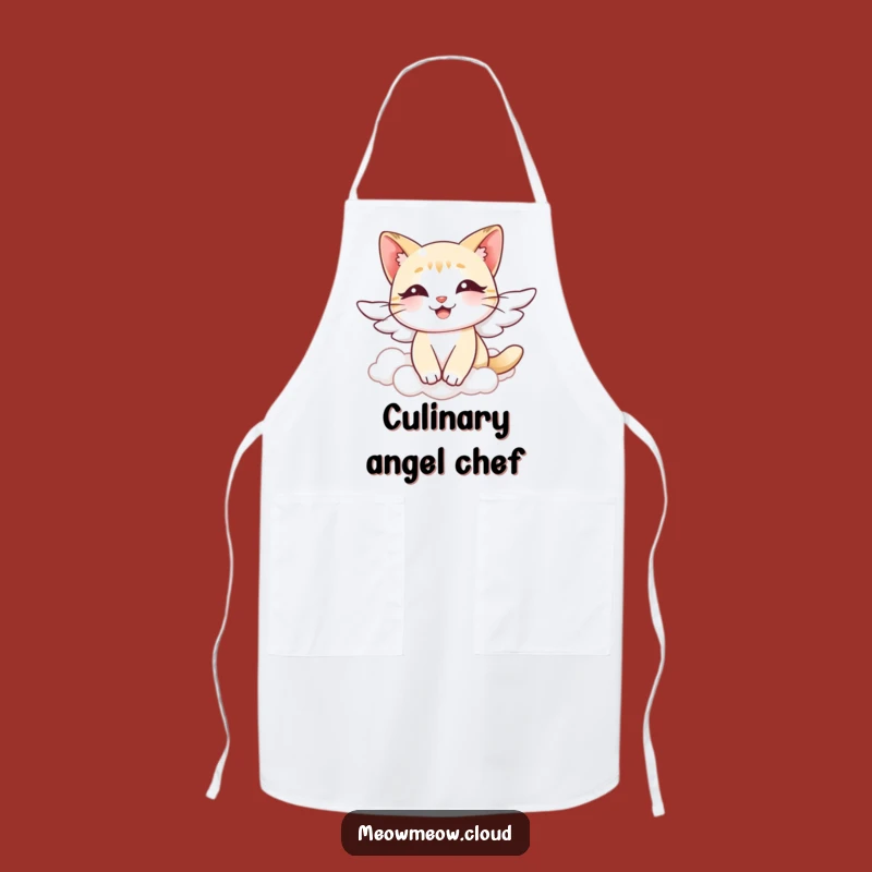 Funny Angel Cat Apron: Cook with Grace and a Hint of Heavenly Humor
