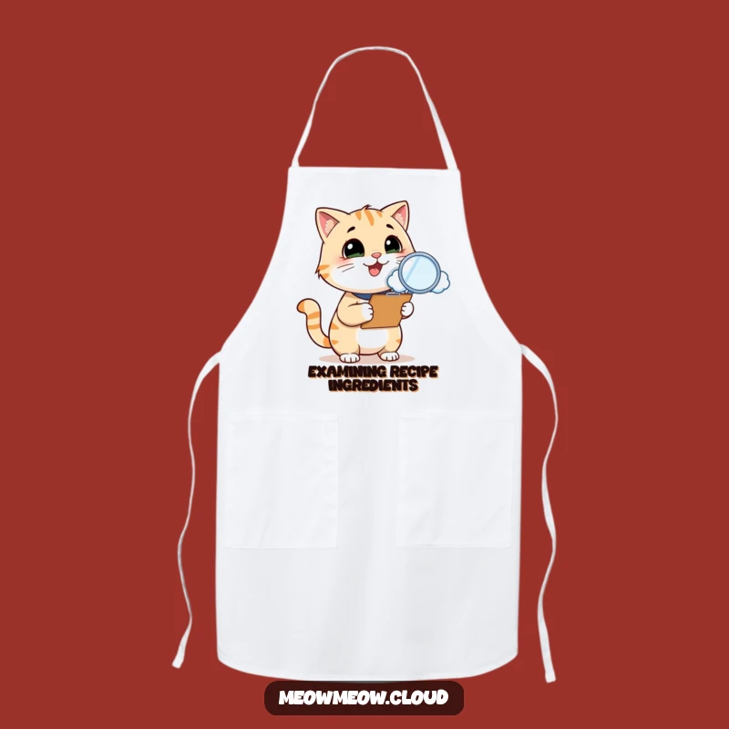 Funny Cat Inspector Apron: Cloud-inspecting kitchen apron, perfect funny gift.