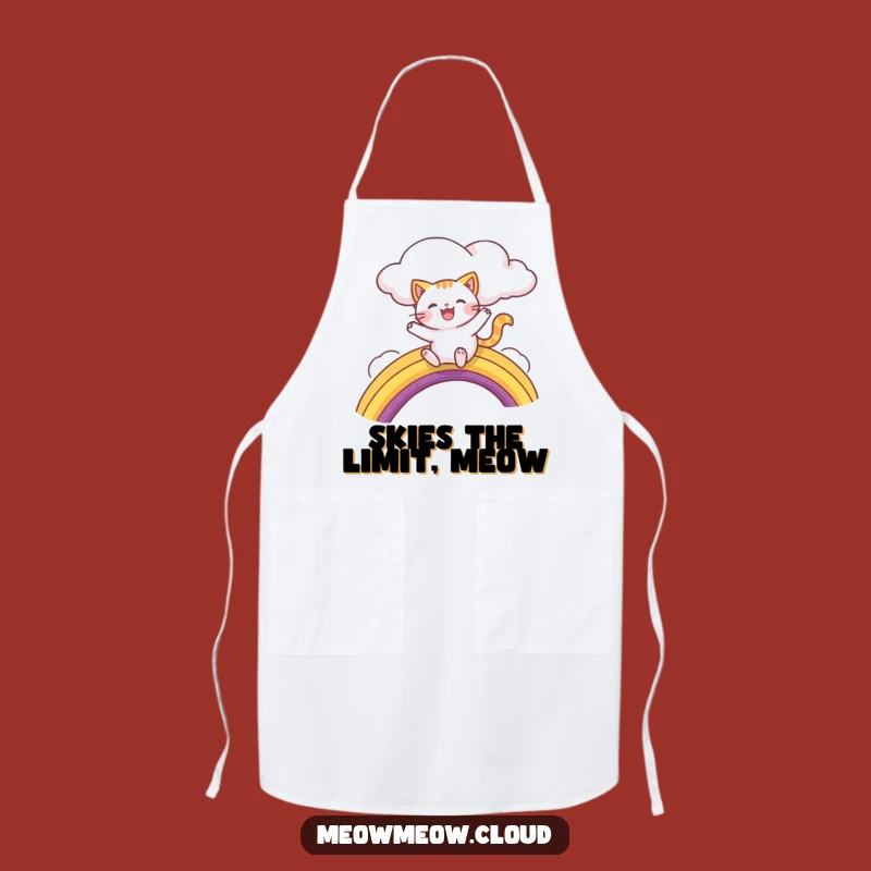 Funny Chef Cat Rainbow Apron - Joyful Cooking Adventure Gift