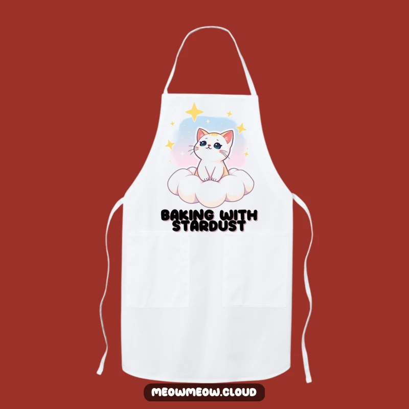 Funny Dreamy Cat Star Gazing Apron: Cook Under the Stars