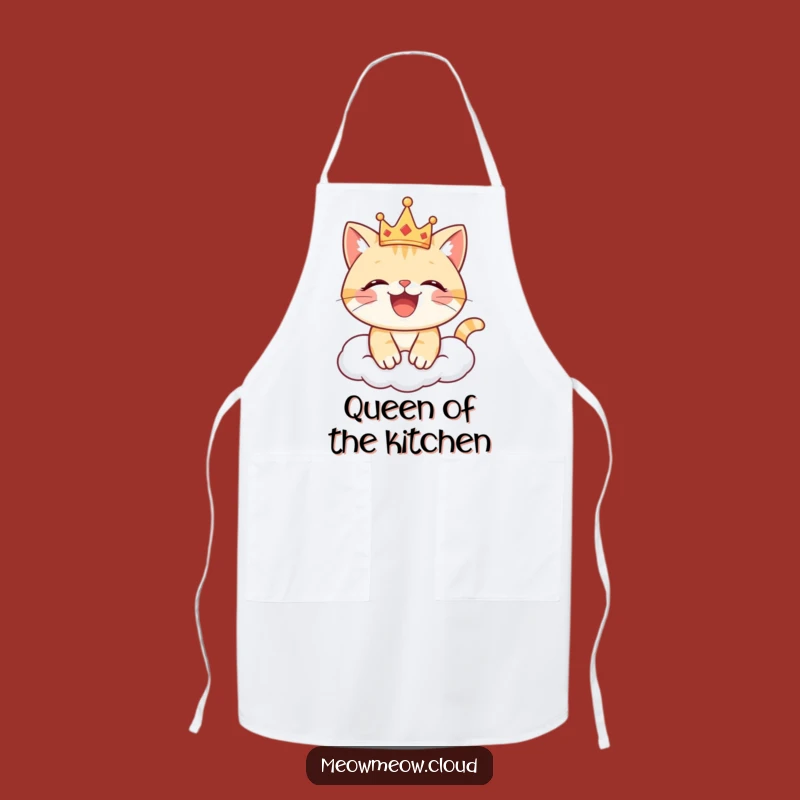 Funny Joyful Cat Crown Apron: Regal Kitchen Style, Great Funny Gift!