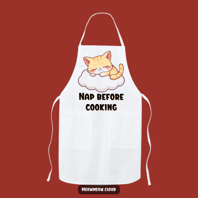 Funny Sleeping Cat Cloud Apron: Cook with Calm and Comfort