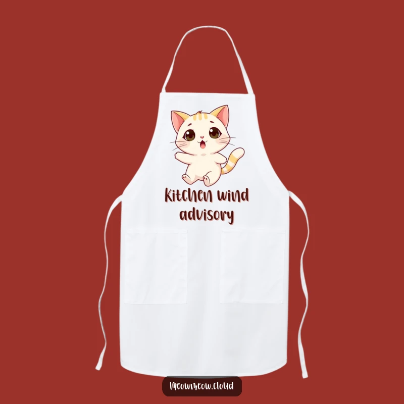Funny Surprised Cat Apron: Cook with Gusto on a Windy Day