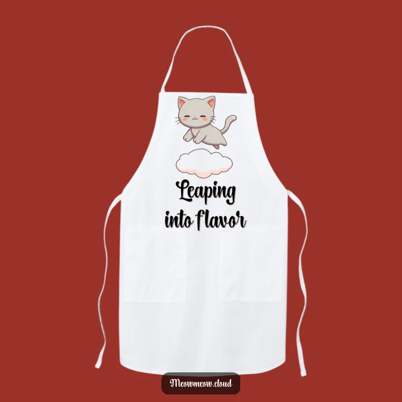 Funny Gray Cat Apron - Leaping Cloud Jumper Chef Gift