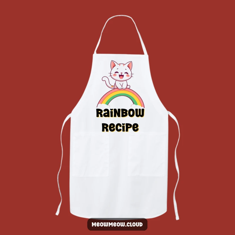 Funny Cat Rainbow Slide Apron: Cook with Joy & Adventure