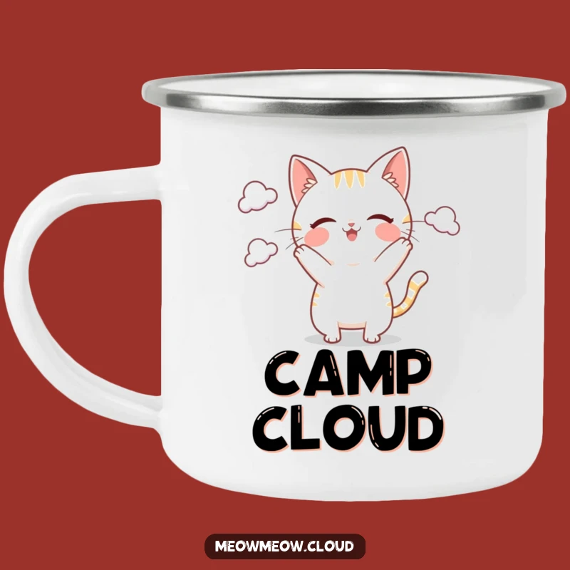 Funny Cloud Juggling Camping Mug: Playful Skies, Perfect Gift for Outdoor Fun