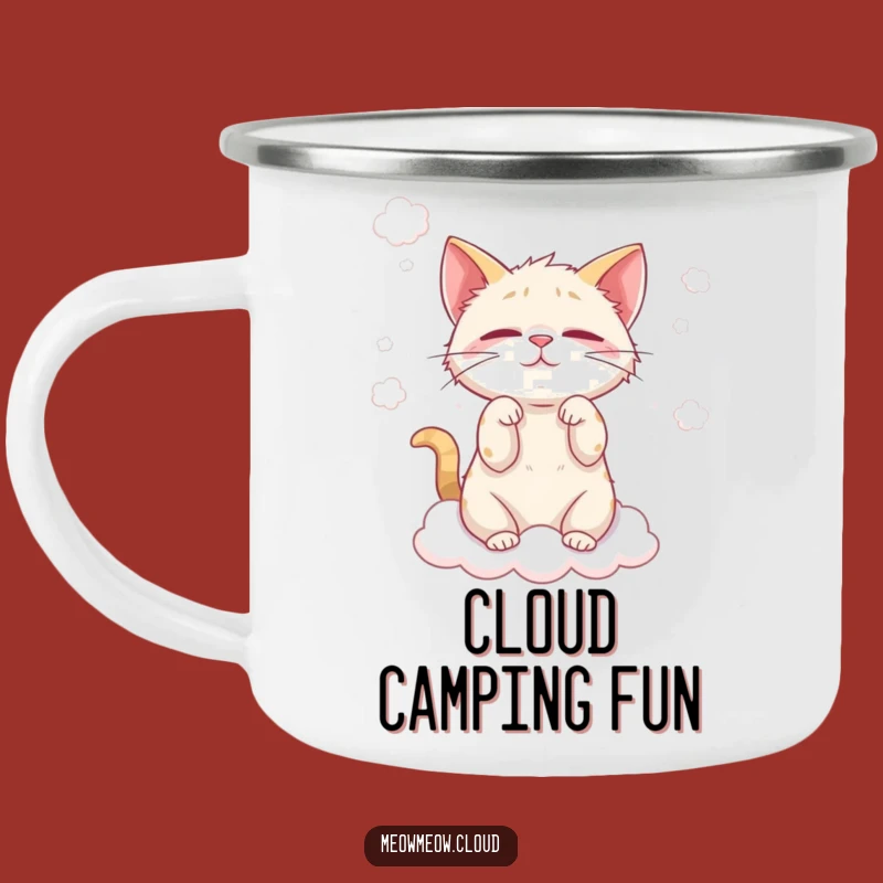 Funny Cat Cloud Wisp Camping Mug - Mischievous Kitty Outdoor Gear