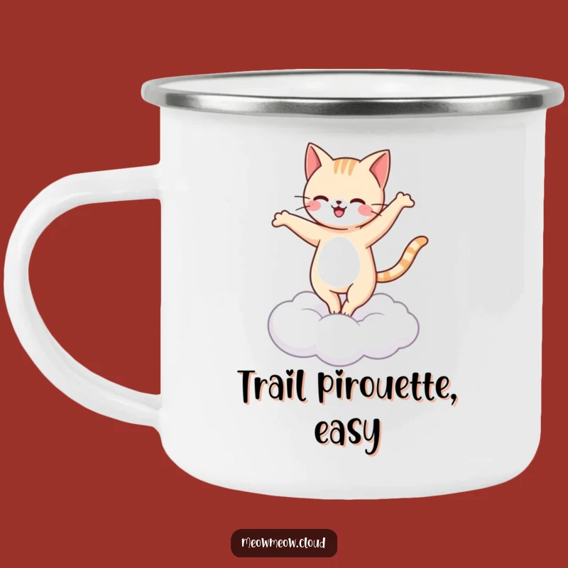 Funny Cat Ballet Camping Mug: Pirouette with Cloud Grace Outdoors