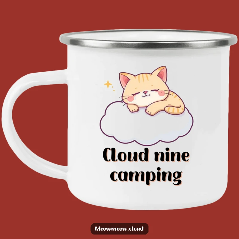 Funny Cat Cloud Camping Mug - Sleepy Kitty Outdoor Gear