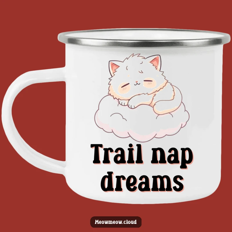 Funny Napping Cat Cloud Camping Mug: Hilarious Outdoor Gear for Cat Lovers