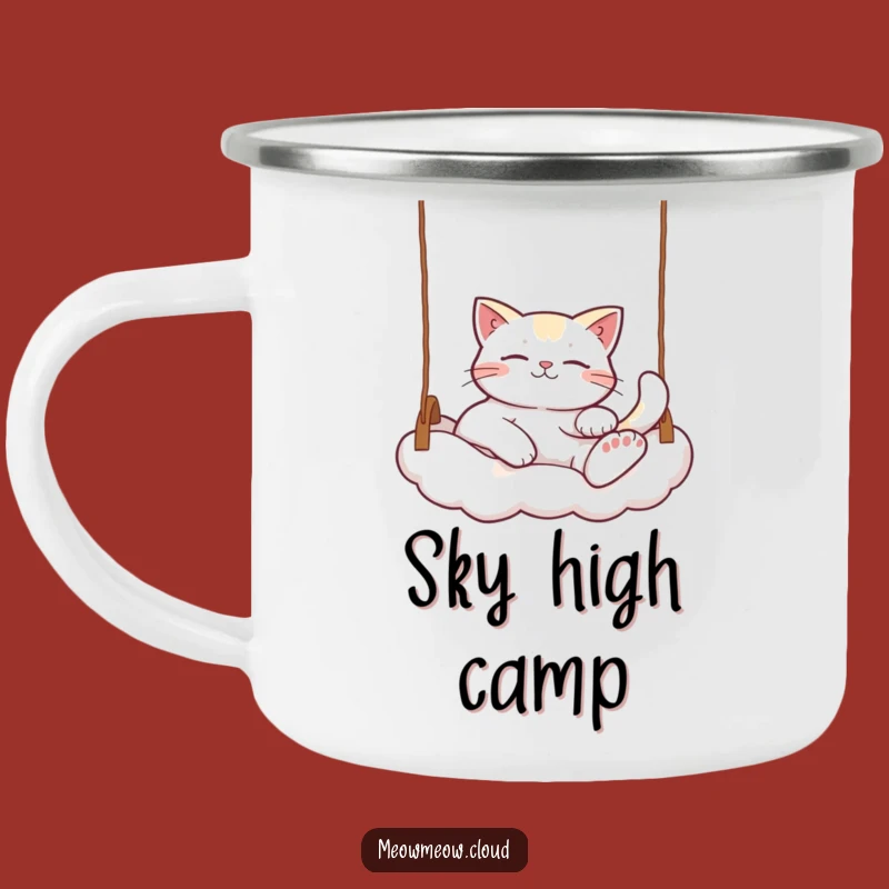 Funny Relaxed Cat Camping Mug: Sip Your Brew With This Cloud Lounger, Take Anywhere Funny Gift!