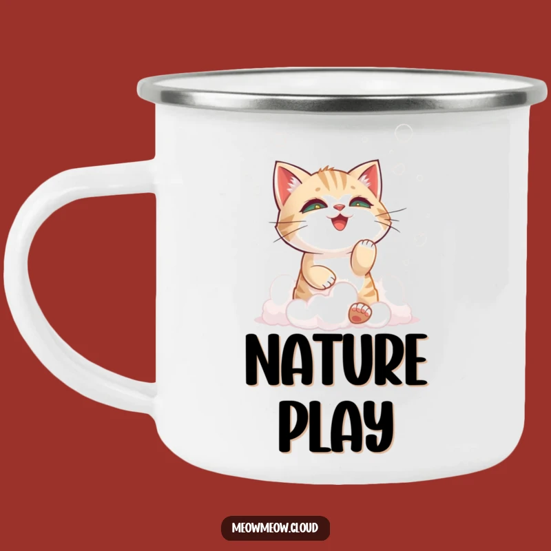 Funny Mischievous Cat Camping Mug: Sip Your Fun on the Go