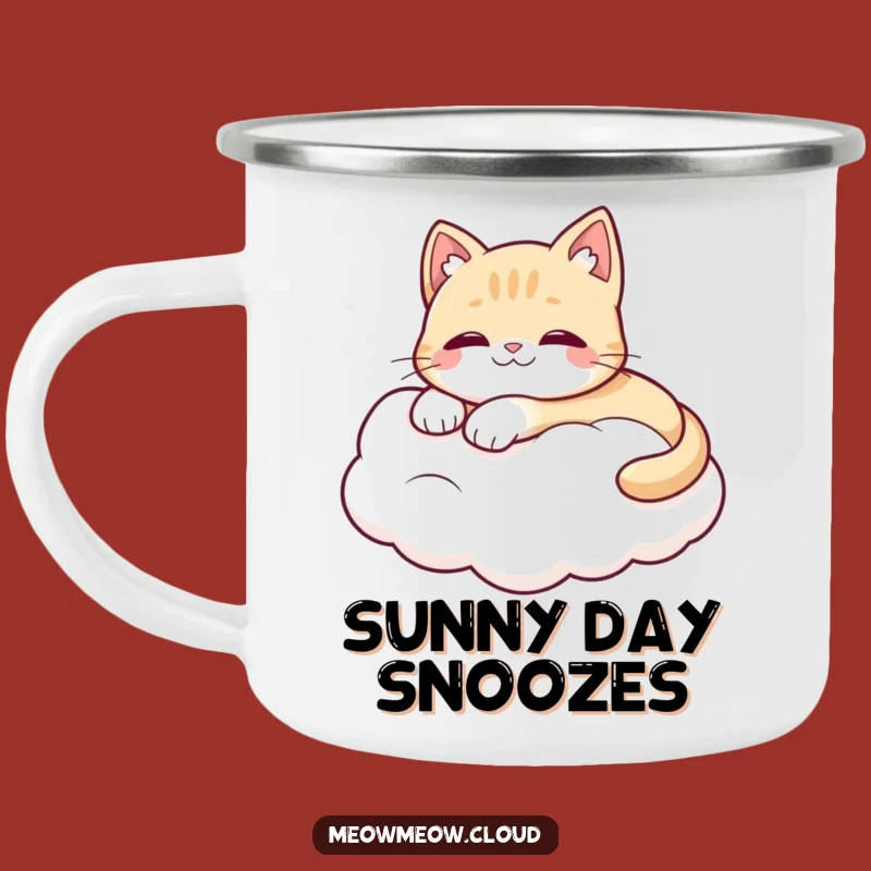 Funny Cat Adventure Mug: Happy Cat On Cloud For Camp Dreams, Whimsical Funny Gift!
