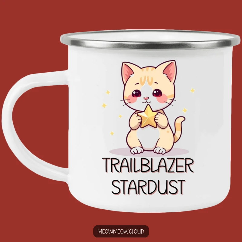 Funny Cat Star Camping Mug: Adorable Feline Adventure, Perfect Gift for Outdoors