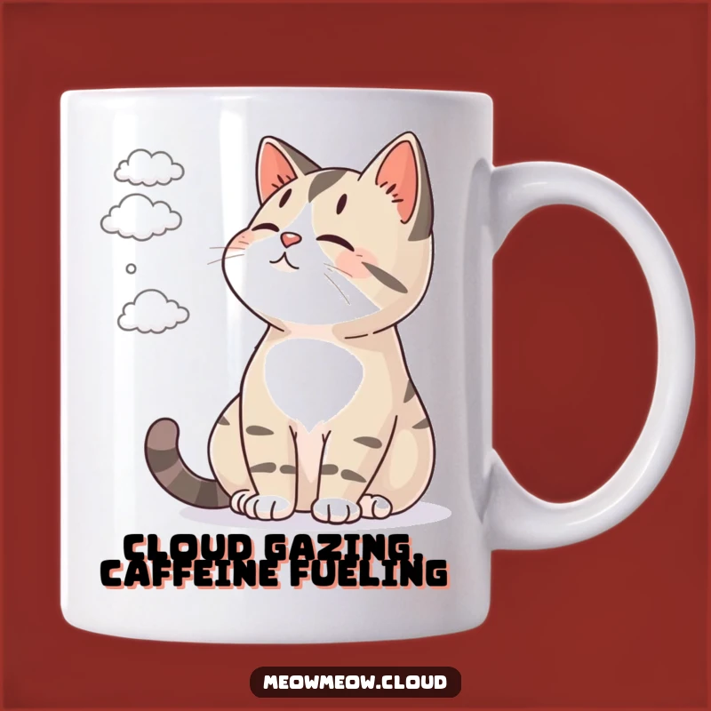 Funny Cat Cloud Watching Mug: Peaceful Feline Humor for Relaxing Mornings