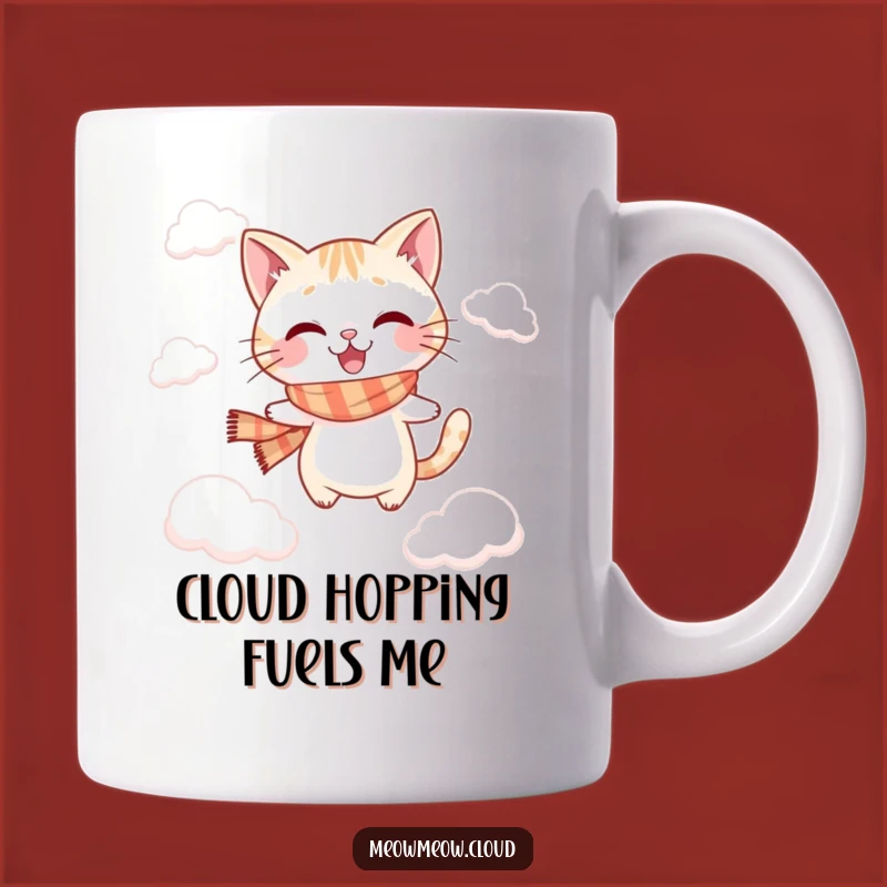 Funny Jumping Cat Mug: Cloud Hopper Fun, Perfect Funny Gift for Cat Fans!
