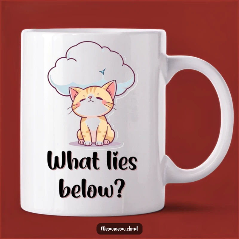 Funny Wonder Cat Mug: Curious Kitty Gift for Thoughtful Mornings