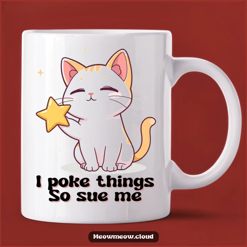 Funny Cat Space Poking Star Mug: A Hilarious Gift for Celestial Cat Lovers