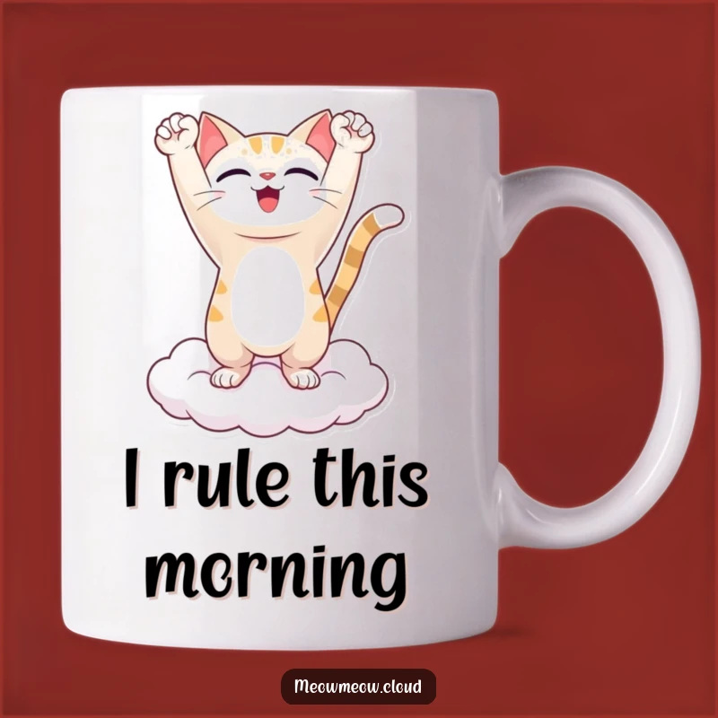 Funny Triumphant Cat Cloud Mug - Your Perfect Funny Gift for Cat Lovers!