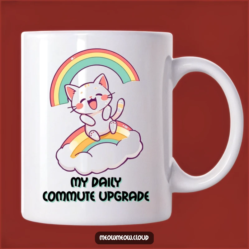 Funny Excited Cat Rainbow Slide Mug: A Hilarious Gift for Cat Lovers