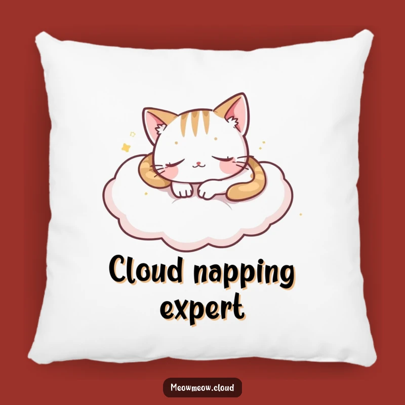 Funny Sleepy Cloud Cat Pillow: Peaceful Napping Kitty Cushion for Serene Comfort