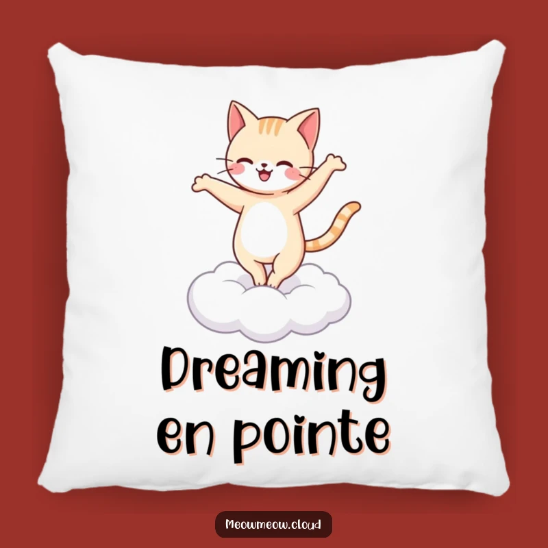 Funny Cat Ballet Pillow: Cozy Pirouette Cloud Comfort for Dancers
