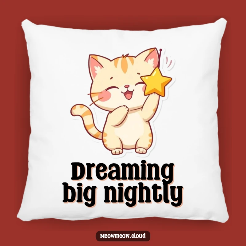 Funny Cat Batting Star Pillow: Cozy & Cute Decor Gift