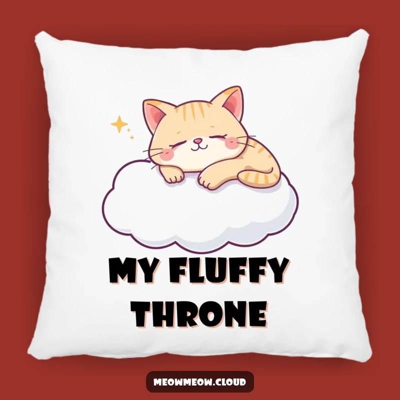 Funny Cat Cloud Pillow - Cozy Sleepy Kitty Decor
