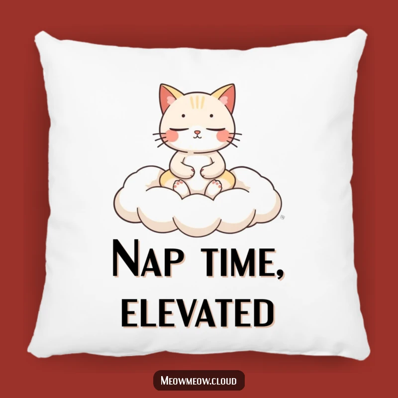 Funny Cat Meditation Pillow: Serene Cloud Cushion Comfort for Peaceful Slumbers