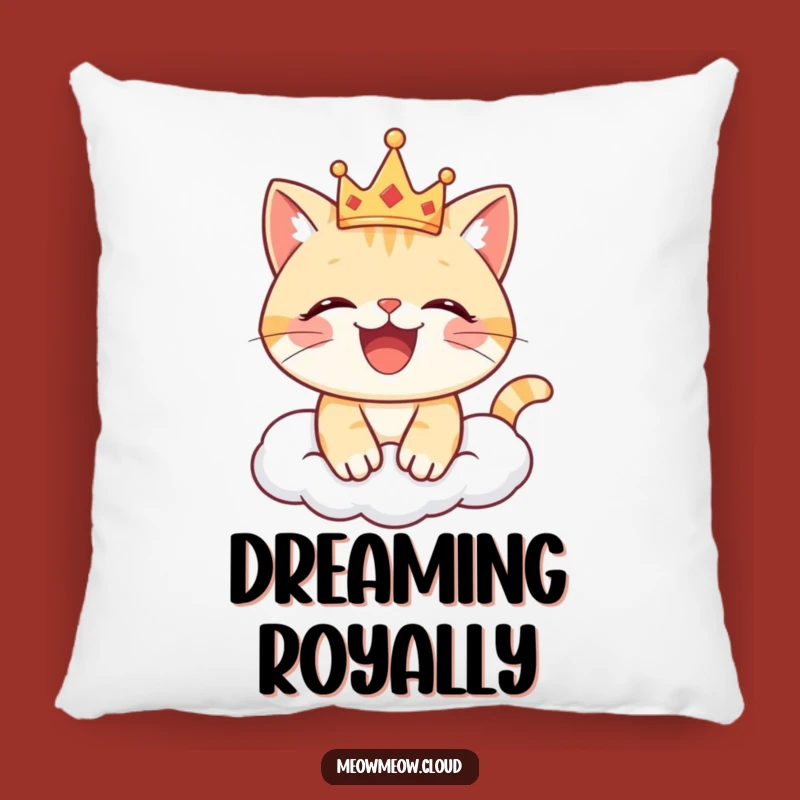Funny Joyful Cat Crown Pillow: Cozy Royalty, Perfect Funny Gift!