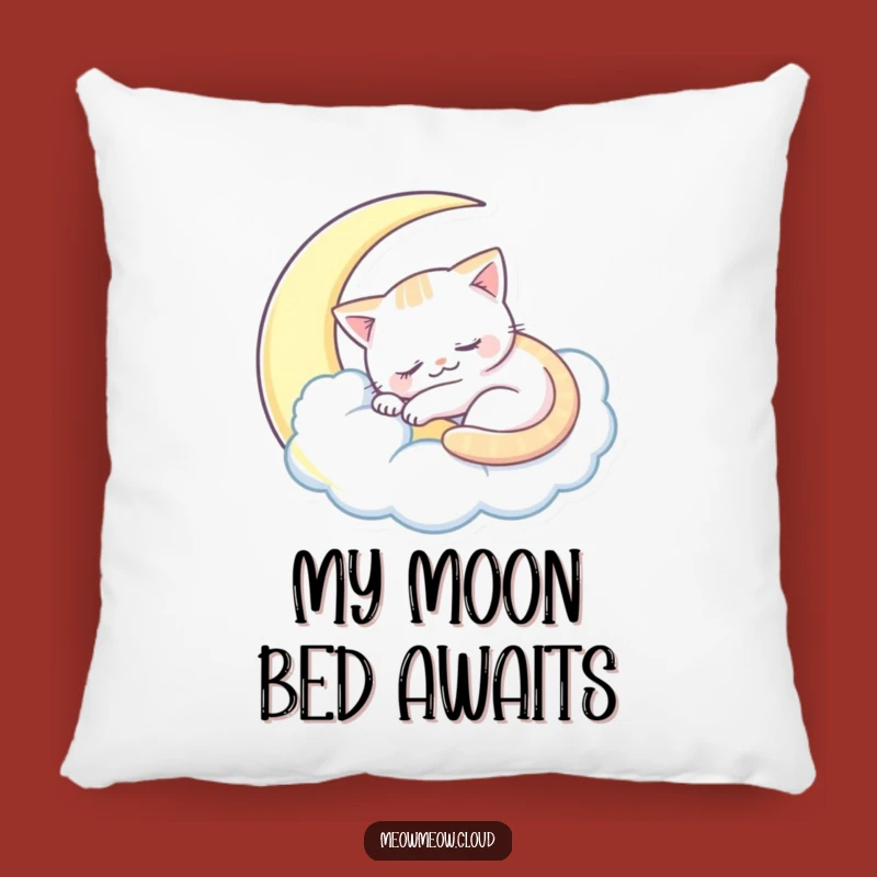 Funny Sleepy Cat Pillow: Cozy Moon Cloud Comfort for Dreamers