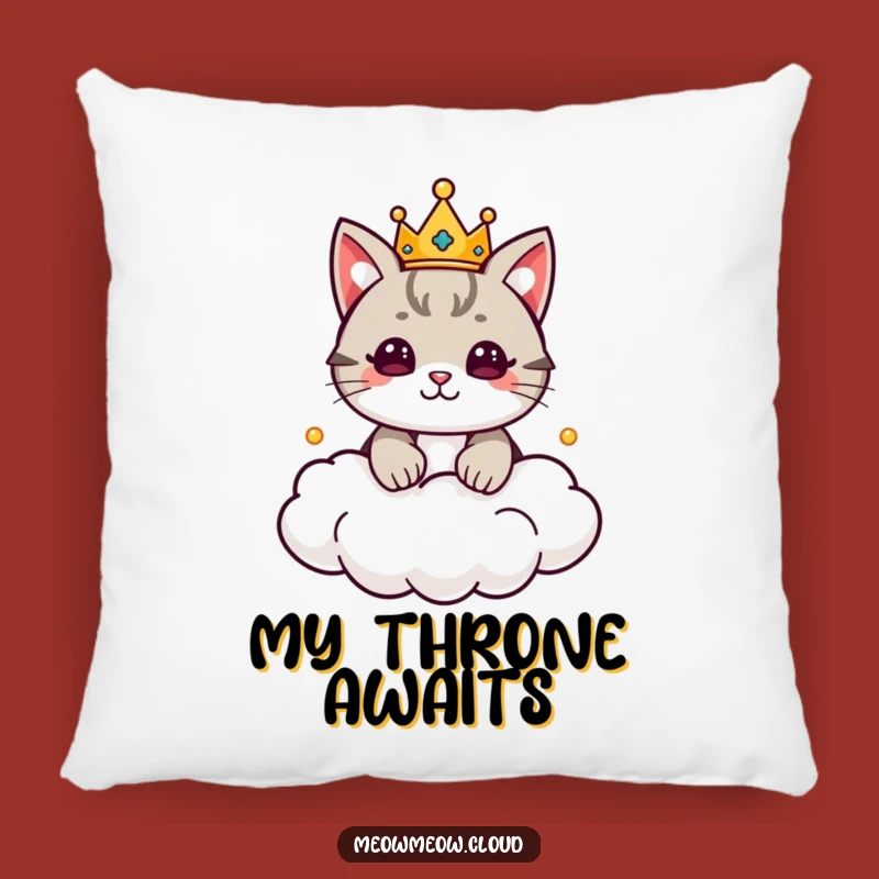 Funny Cat King Pillow - Cozy Royal Cloud Kingdom Cushion Gift