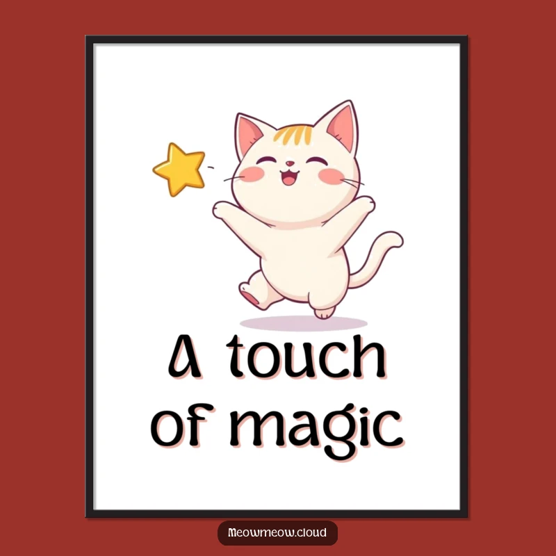 Funny Happy Cat Twinkling Star Digital Art: Instant Joy, A Hilarious Gift!