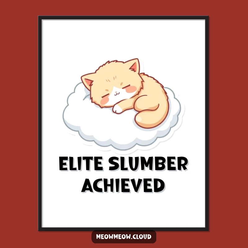 Funny Cat Cloud Nap Digital Art - Instant Dreamy Home Decor