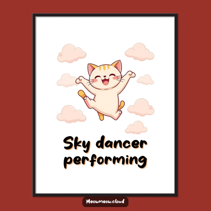 Funny Cat Leap Digital Art: Instant Energy for Your Walls!