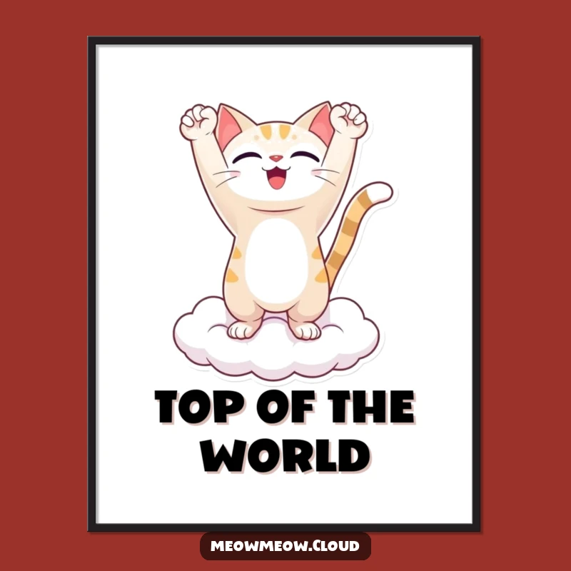 Funny Triumphant Cat Digital Art - Instant Joy, Perfect Funny Gift Download!