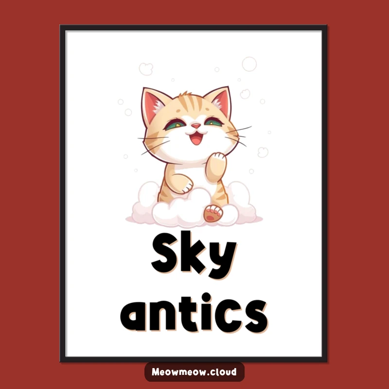 Funny Mischievous Cat Digital Art Print: Bring Whimsy to Your Walls