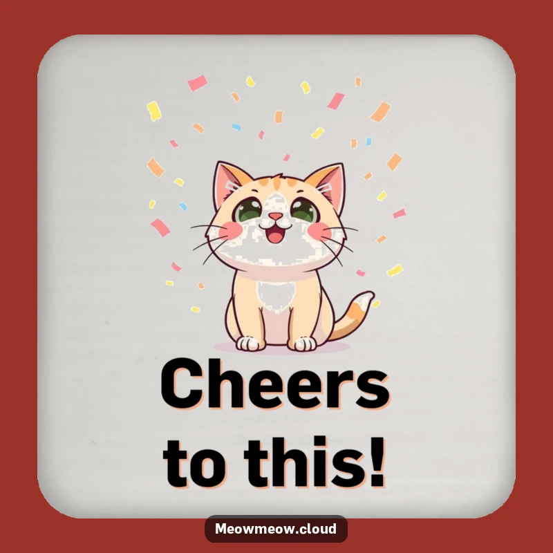 Funny Cat Confetti Coaster Set: Protect Surfaces with Cheer