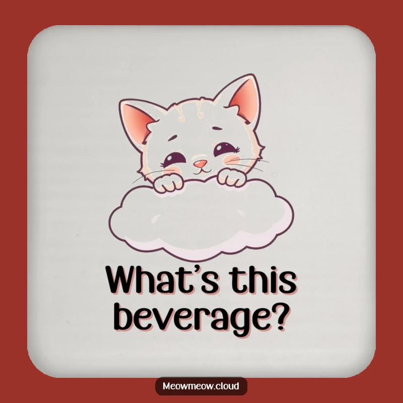 Funny Cat Peeking Cloud Coaster Set - Protect Surfaces with Playful Charm