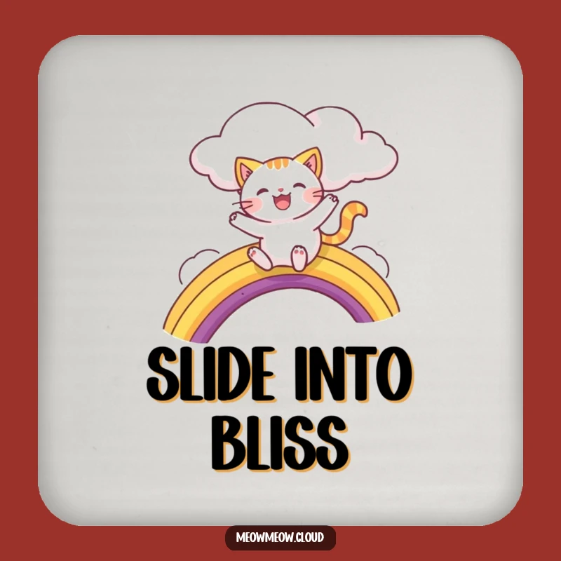 Funny Cat Rainbow Coaster - Joyful Feline Protection Gift