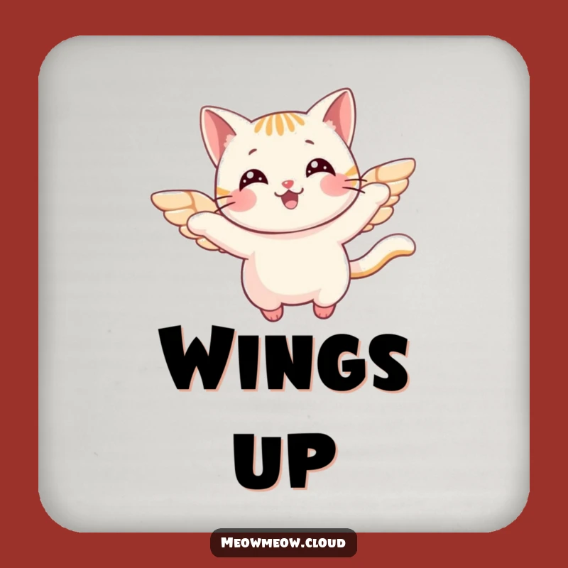 Funny Flying Cat Coaster: Cheerful Wings, Perfect Gift for Tabletop Fun