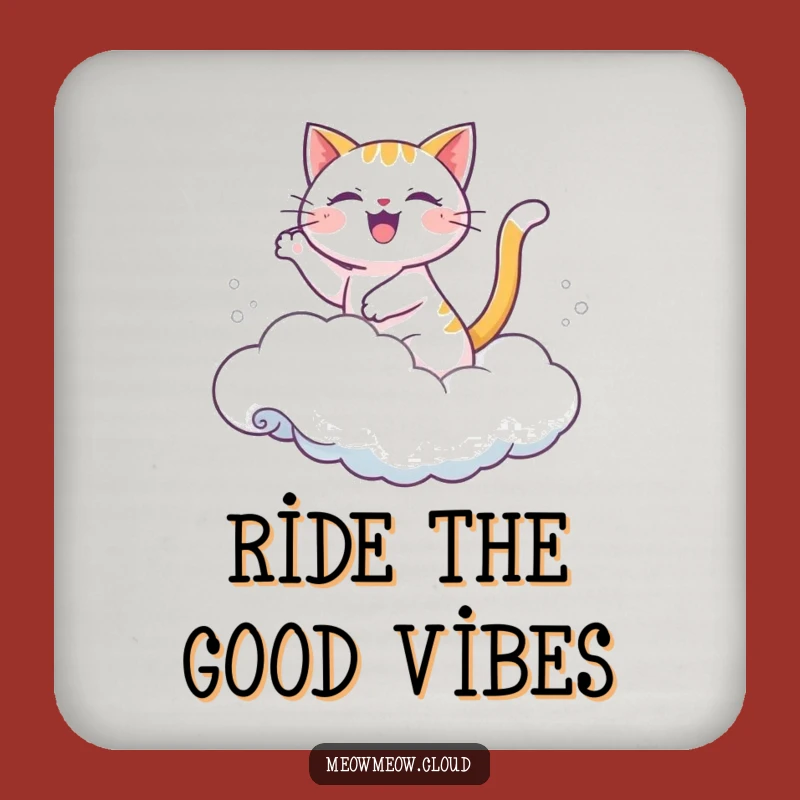Funny Joyful Cat Cloud Wave Coaster: Protect Surfaces Joyfully