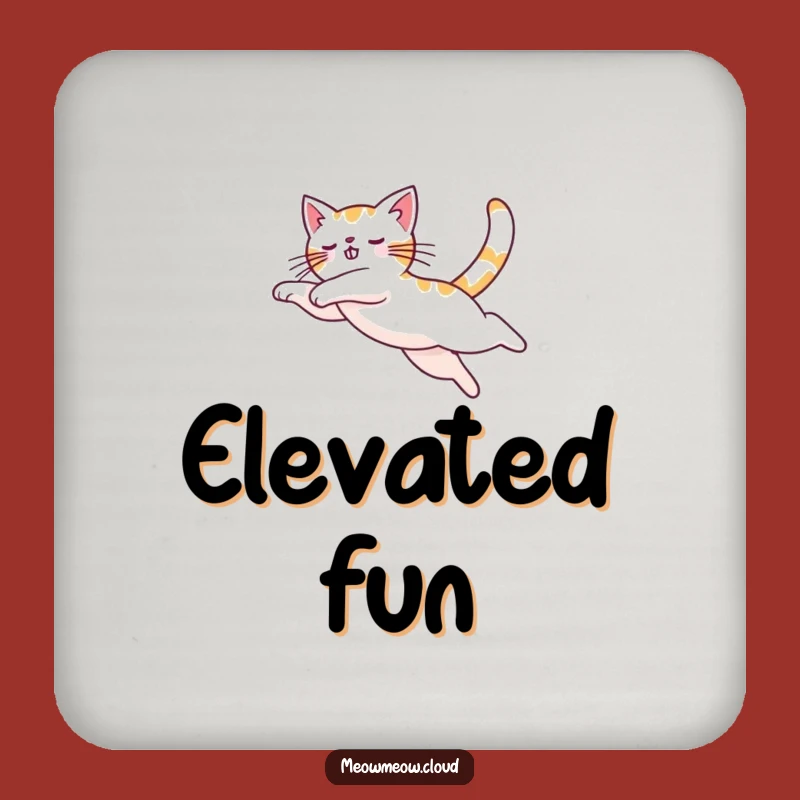 Funny Leaping Cat Drink Coasters: Protect Surfaces with Feline Grace