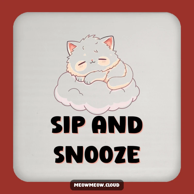Funny Napping Cat Cloud Coaster: Hilarious Protection for Your Surfaces