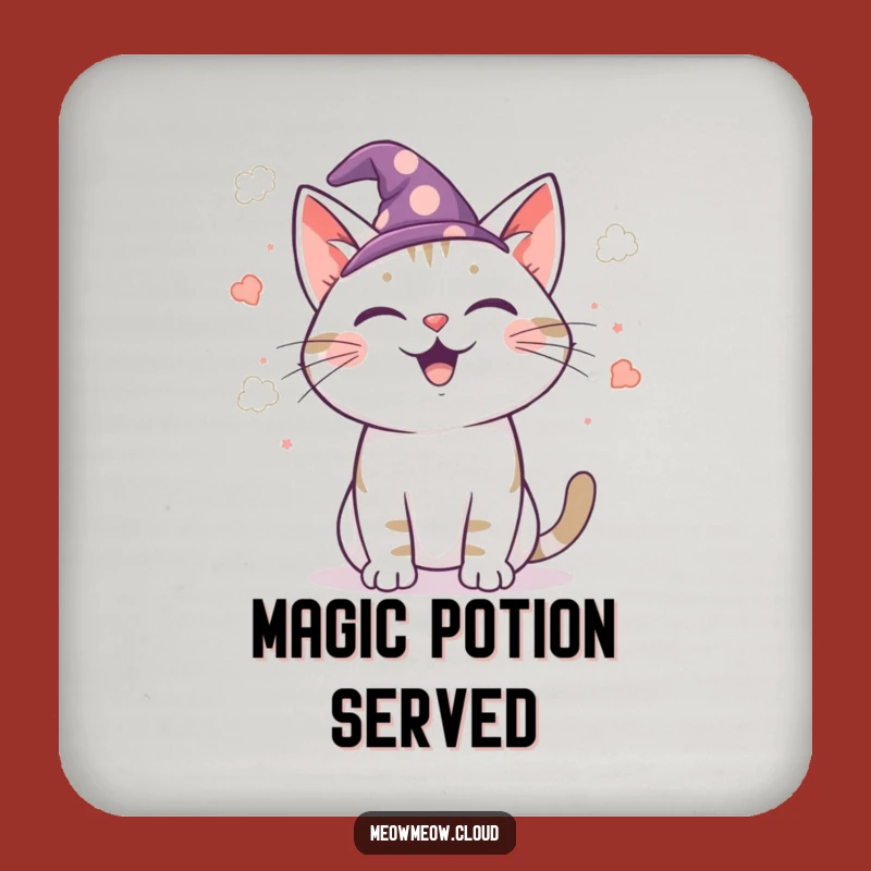 Funny Wizard Cat Coasters: Protect Your Surfaces with Magical Charm