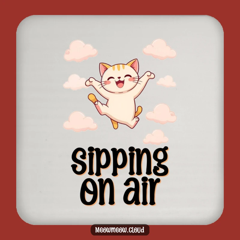 Funny Cat Leap Drink Coasters: Protect Surfaces with Energy!