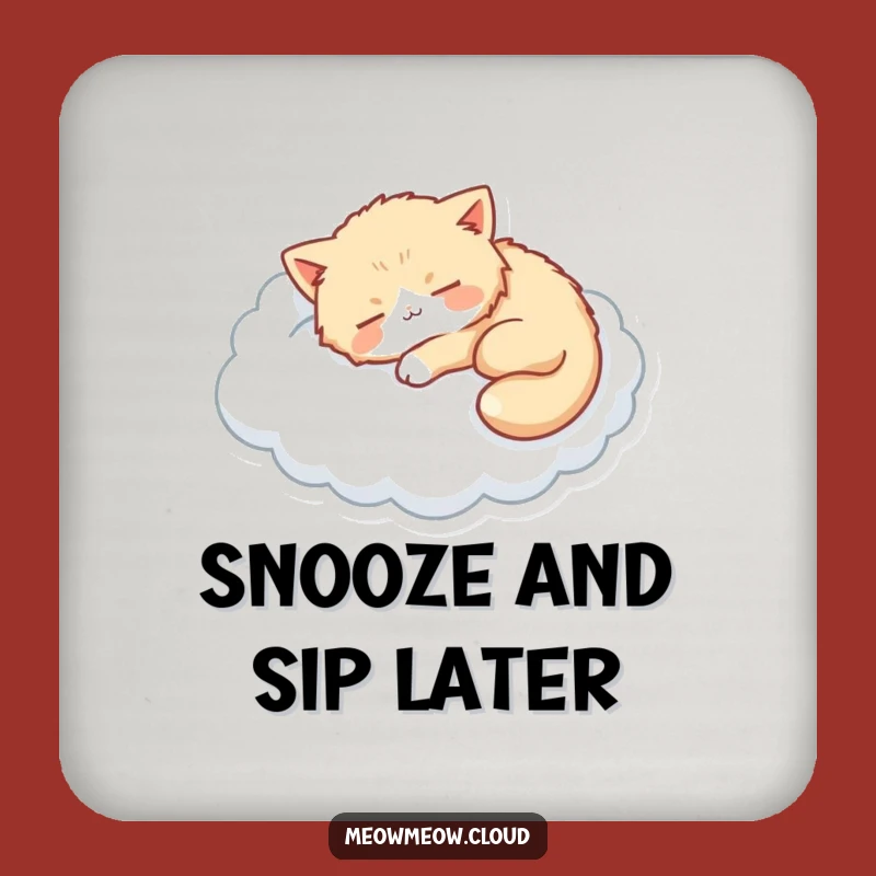 Funny Cat Cloud Nap Coaster Set - Protect Surfaces with Heavenly Charm
