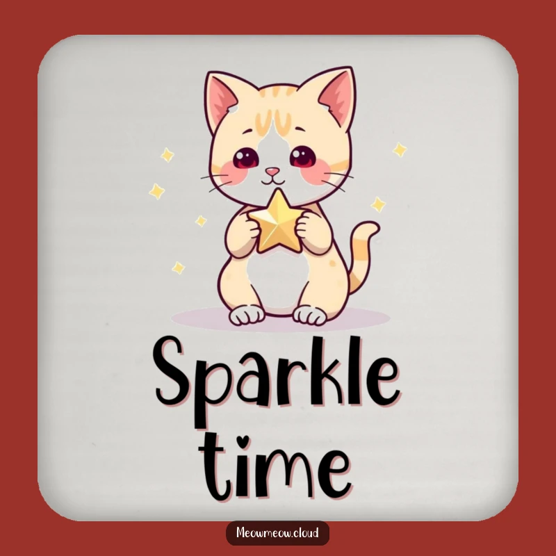 Funny Cat Star Coaster: Cute Feline Protection, Perfect Gift for Tabletop Fun